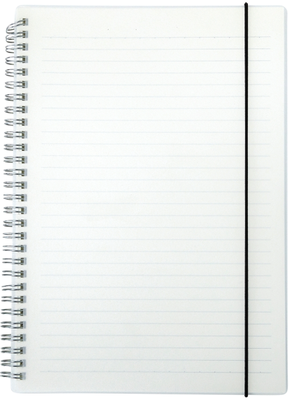 Caderno B5 Plástico 80 folhas c/ pautas 26x19