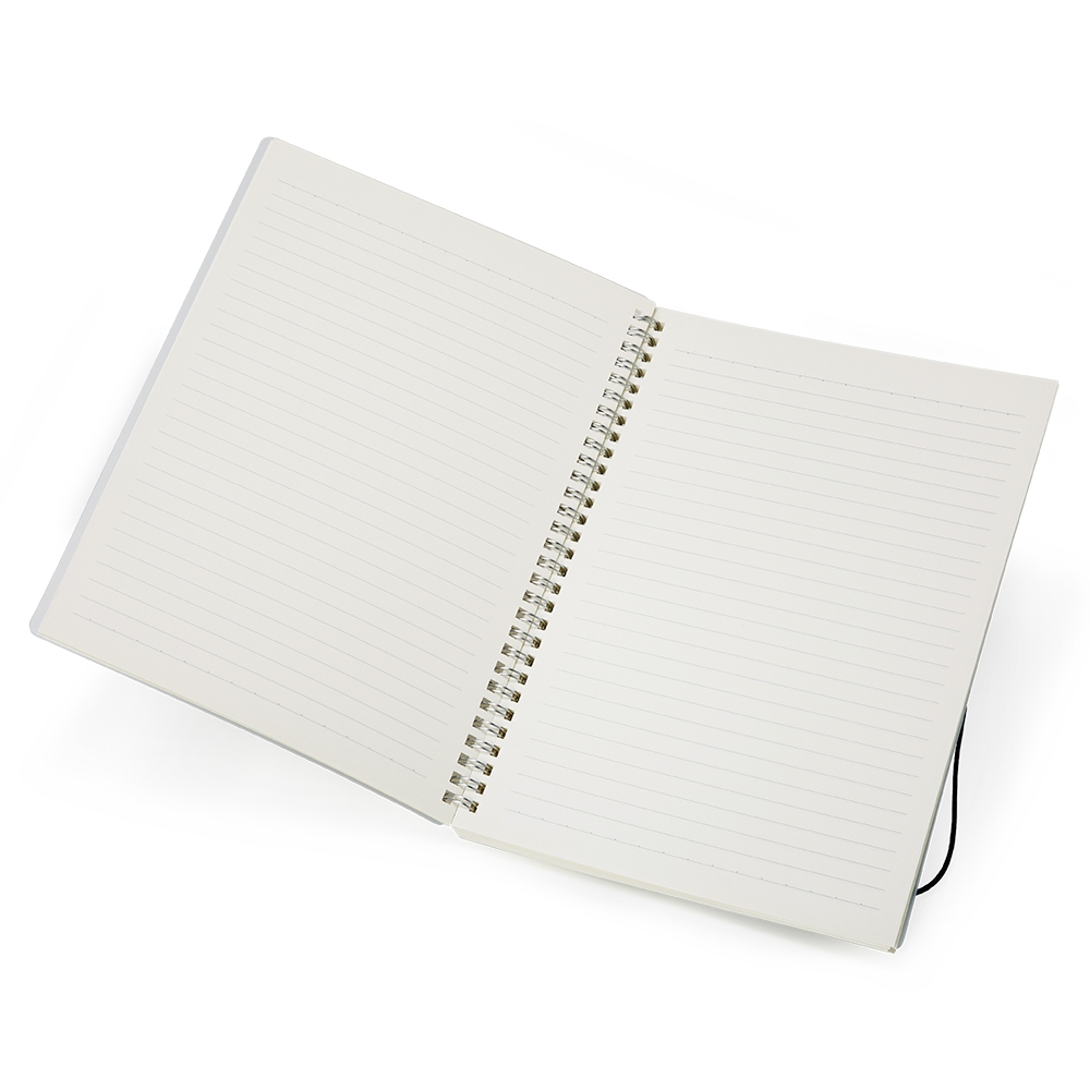 Caderno B5 Plástico 80 folhas c/ pautas 26x19