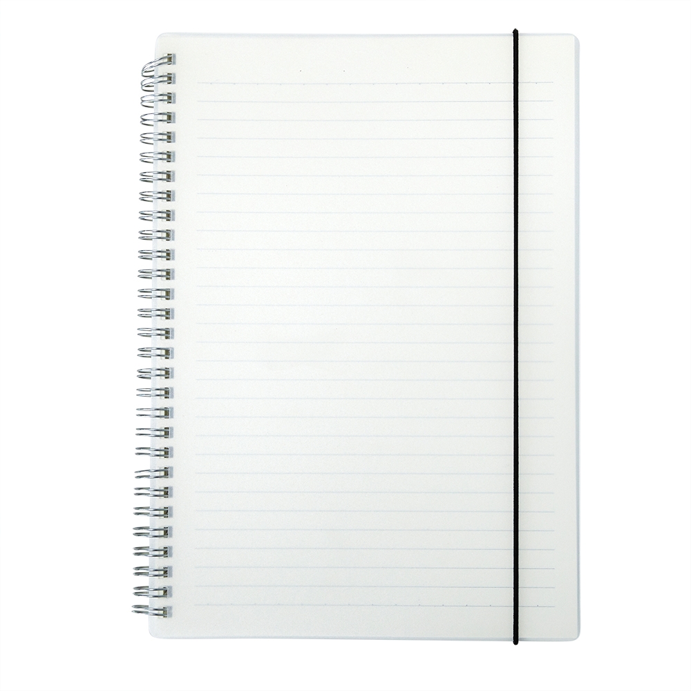 Caderno B5 Plástico 80 folhas c/ pautas 26x19