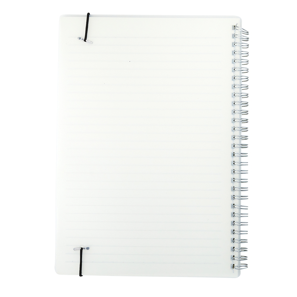 Caderno B5 Plástico 80 folhas c/ pautas 26x19