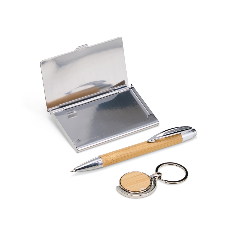 Kit Executivo Ecológico 3 Peças Chaveiro Redondo