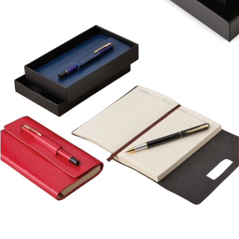 Kit para Anotações DE COURO com Caneta METAL