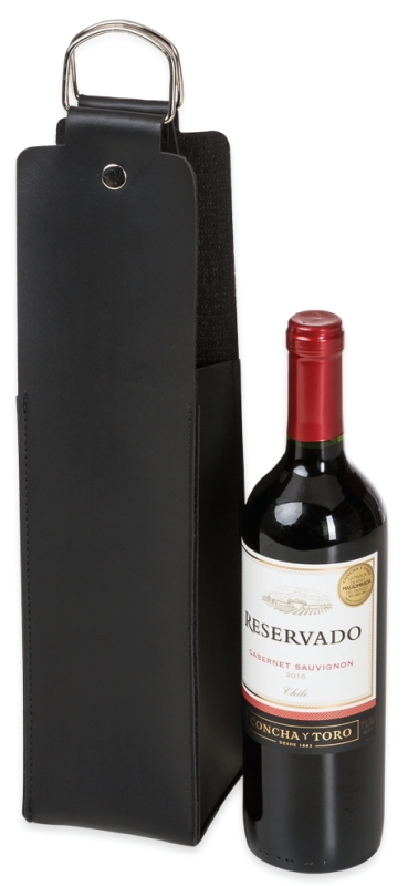 porta vinho em couro sintético bidim