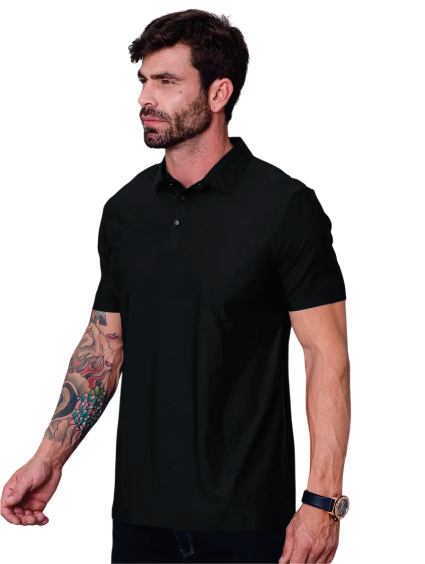 Camisa Polo Masculina Tecido Tech Casual