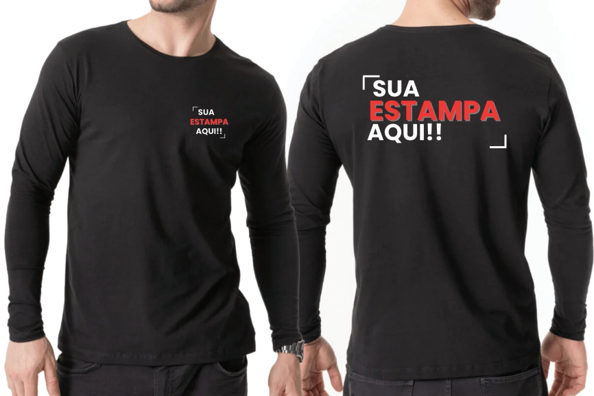 Camiseta Manga Longa Personalizada Malha PV
