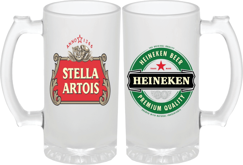Caneca de Chopp de Vidro Jateado 475ml