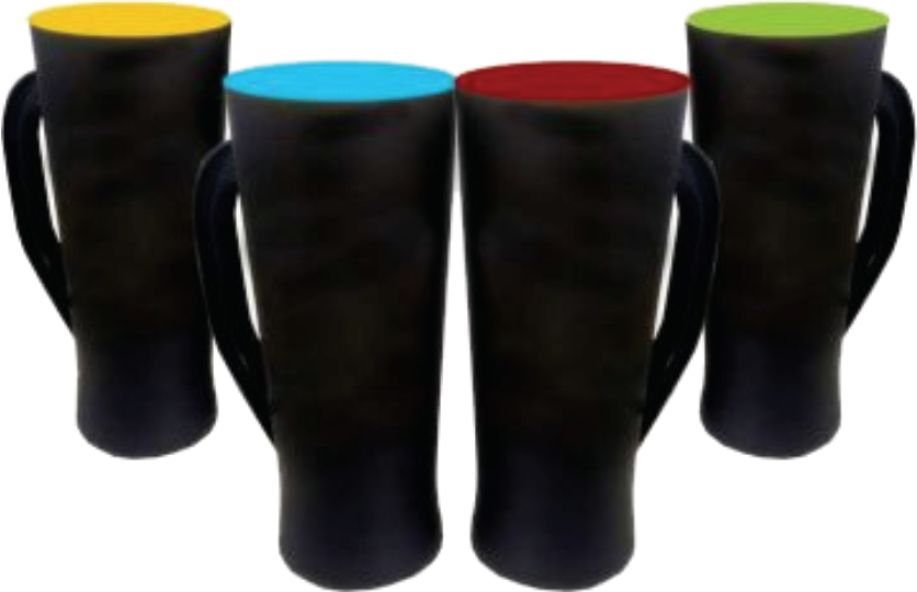 Caneca Preto Fosco c/ Interior Colorido 400ml