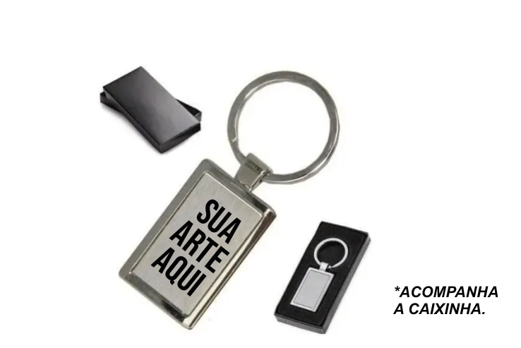 Chaveiro Metal Retangular C/ Caixa