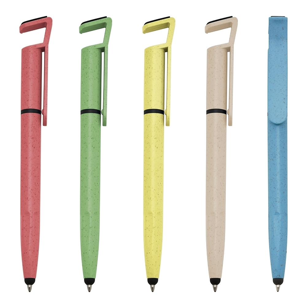 Caneta Fibra De Bambu Touch Com Suporte