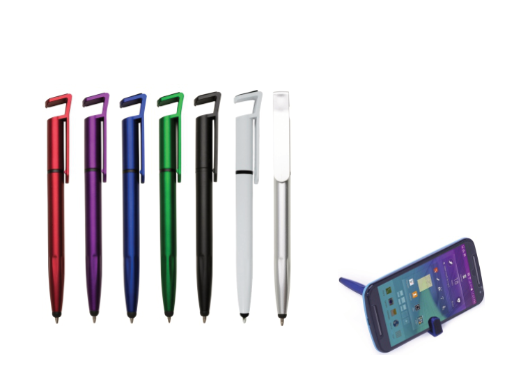Caneta Plástica Touch com Suporte Para Celular