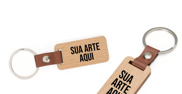 Chaveiro Madeira Retangular