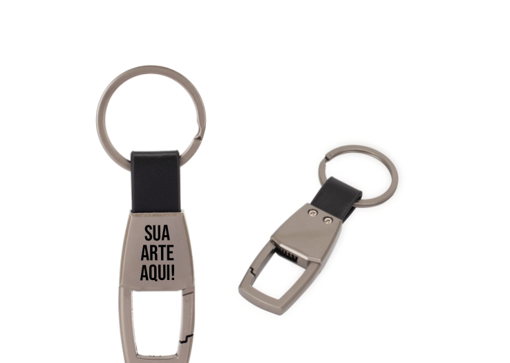 Chaveiro Metal com Couro Sintético