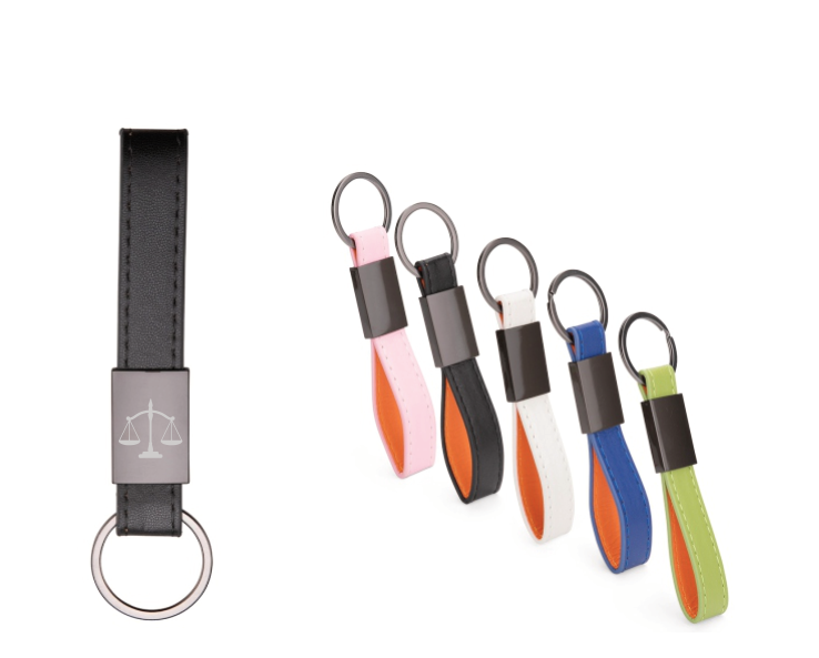 Chaveiro Metal com Couro Sintético