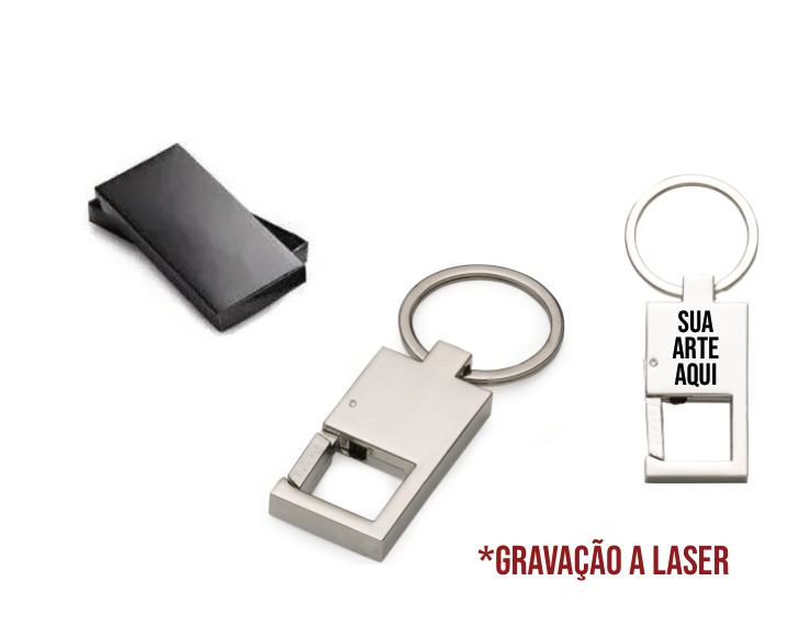 Chaveiro Metal Mosquetão C/ Caixa
