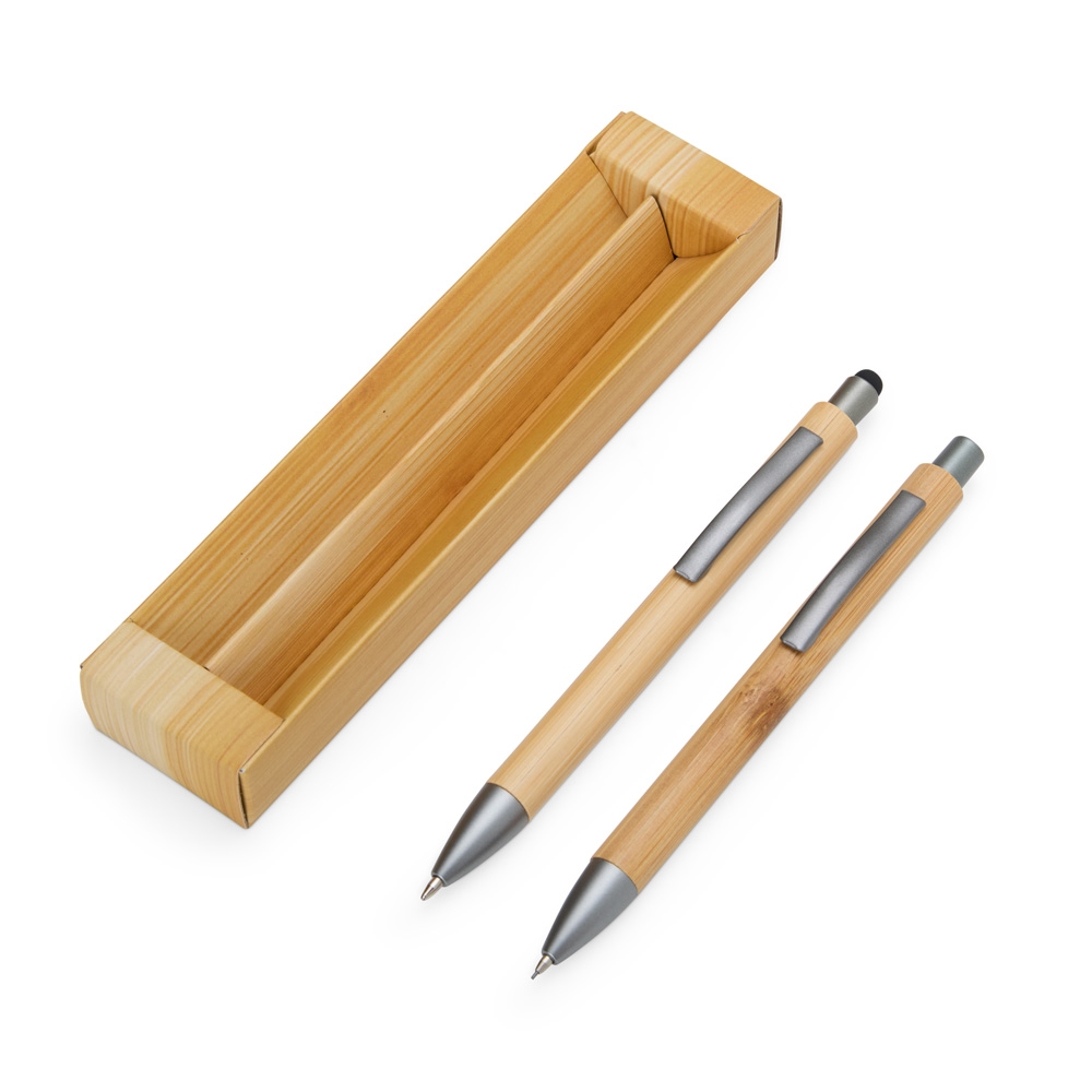 Kit Ecologico Caneta E Lapiseira Bambu