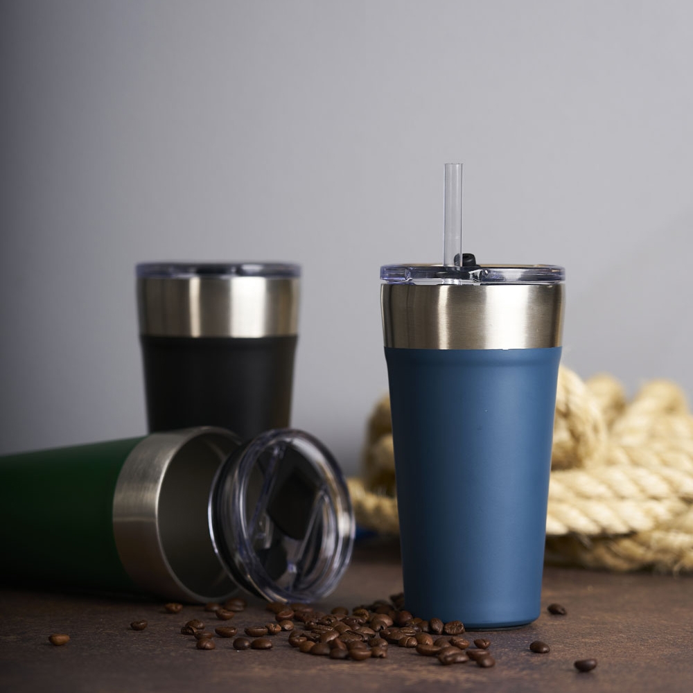 Copo Termico Com Canudo 500Ml