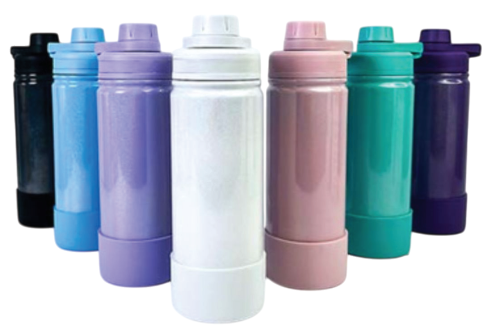 Garrafa Térmica Perolizada com Glitter 600ml