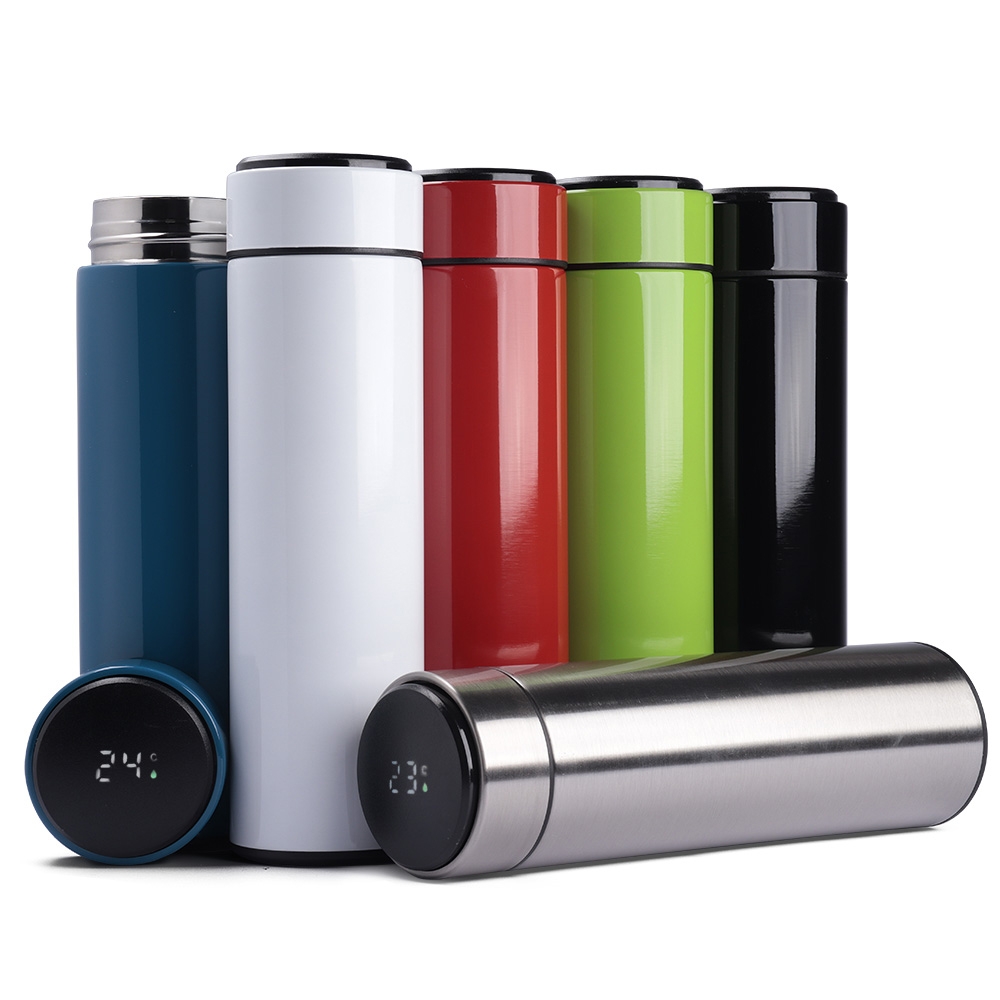 Garrafa Inox 500ml com Display LED