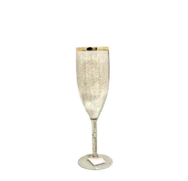 Taça de Champanhe com Borda e Glitter 190ml