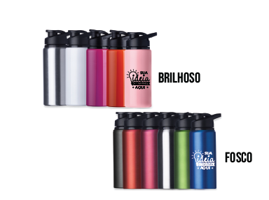 Squeeze Metal Fosco ou Brilhoso 600ml